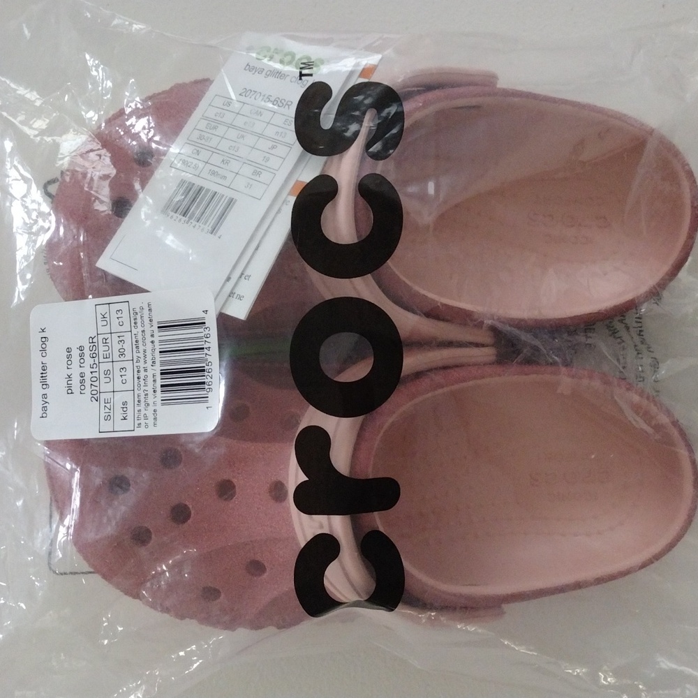 Crocs Girl's Baya Glitter Clog. C13 - Picture 5 of 15